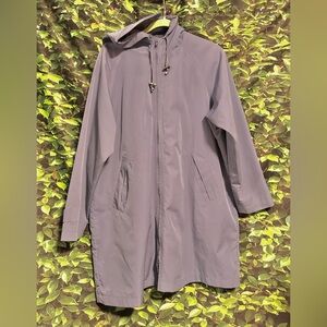 LL Bean Lightweight Hooded Rain Jacket Coat Parka Blue Women’s Petite XL